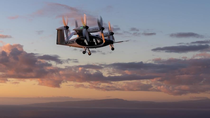 Joby’s eVTOL flies at sunset