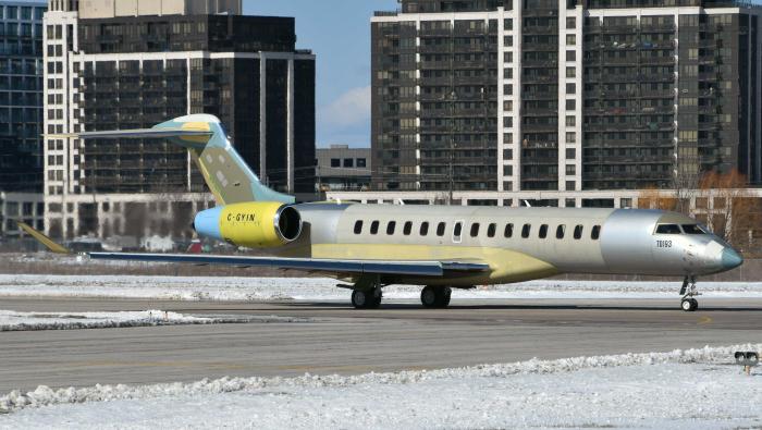 The last Bombardier Global 7500 leaving Downsview.