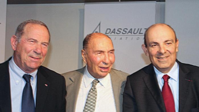 Dassault's Charles Edelstenne, Serge Dassault and Éric Trappier