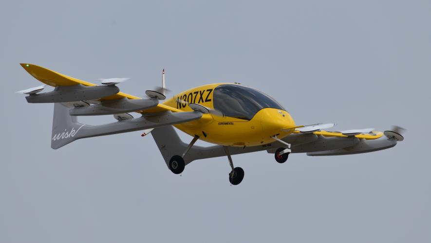 Wisk's Core eVTOL flying at EAA AirVenture Oshkosh 2023