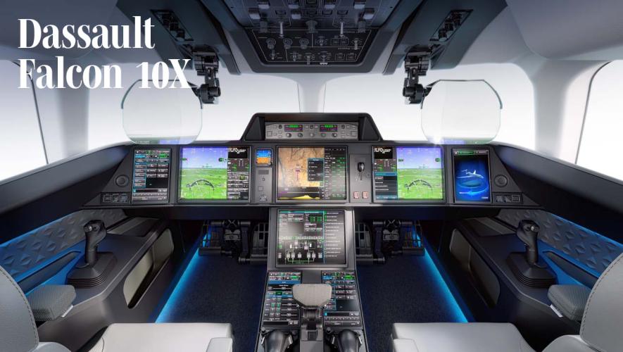 Dassault Falcon 10X flight deck avionics