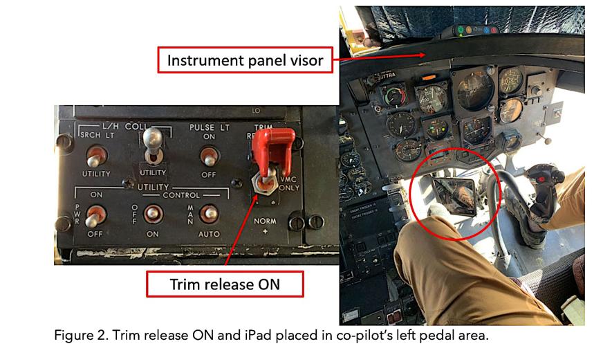 iPad that jammed flight control pedals of a Chinook helicopter