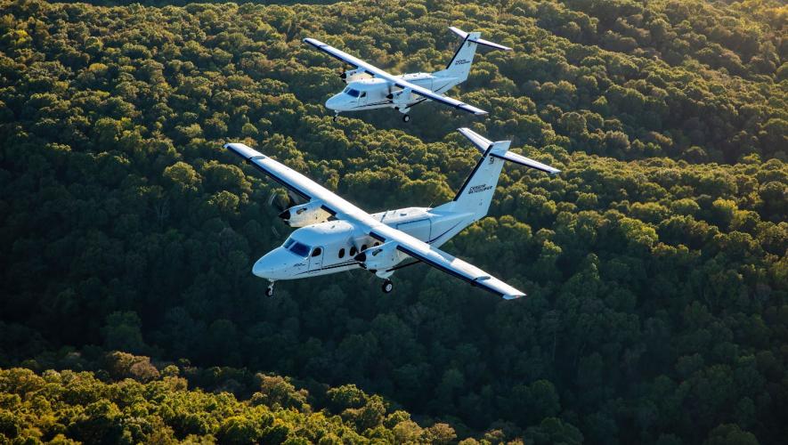 Cargo and passenger versions of Cessna SkyCourier in flight