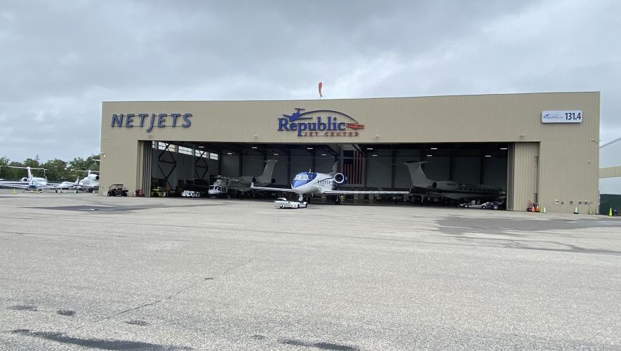 Republic Jet Center's community hangar at KFRG
