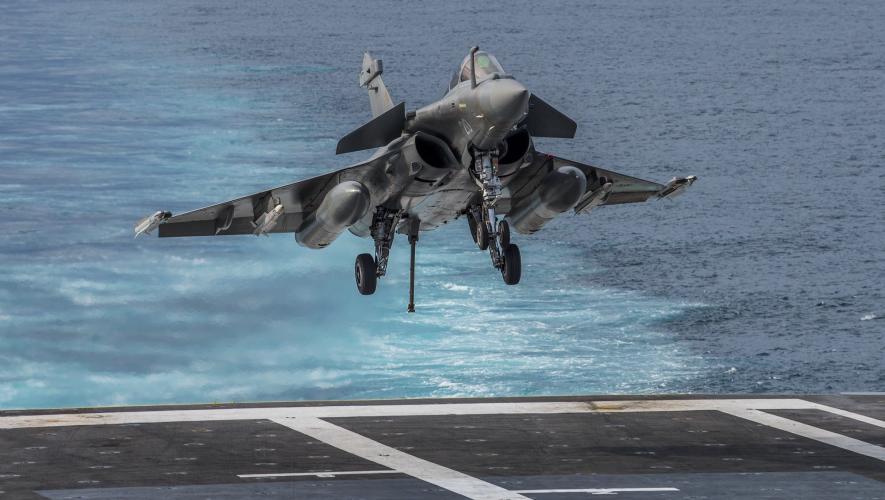 Dassault Rafale landing on carrier