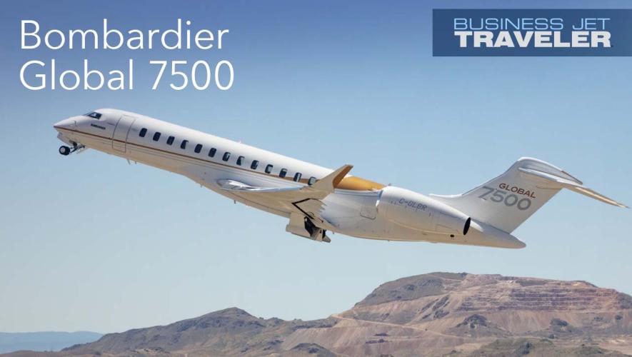 Bombardier Global 7500 taking off