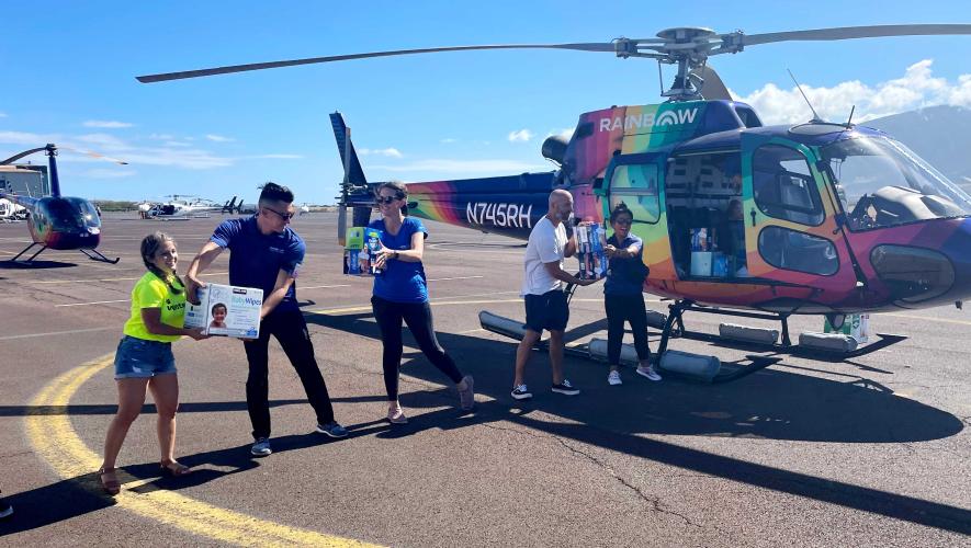 Rainbow Helicopters and Castle & Cooke Maui relief