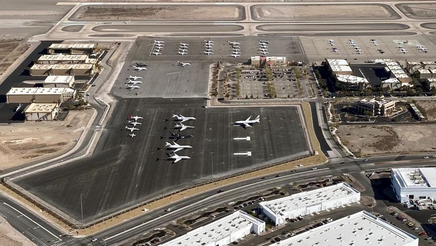 Aerial shot of Henderson Executive Airport