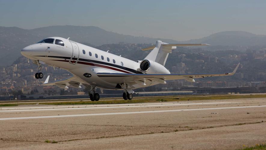 Legacy 500 takes off from Rafiq Hariri International Airport,Beirut, Lebanon,
