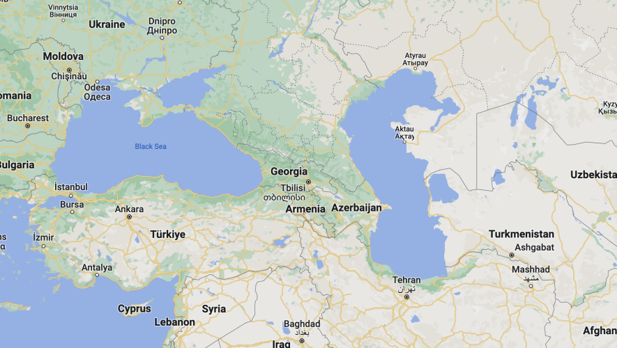 Map showing Turkey and Armenia