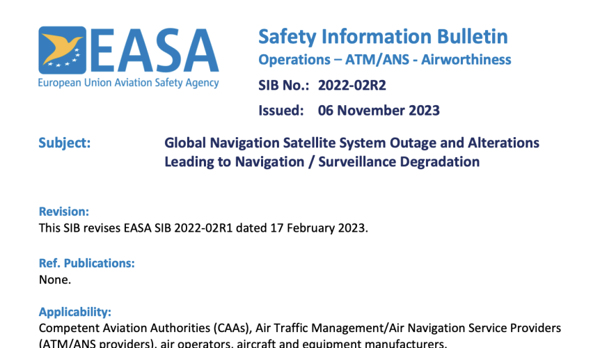 EASA safety information bulletin