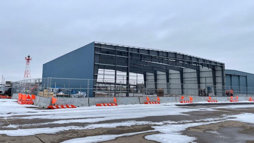 Hangar under construction 