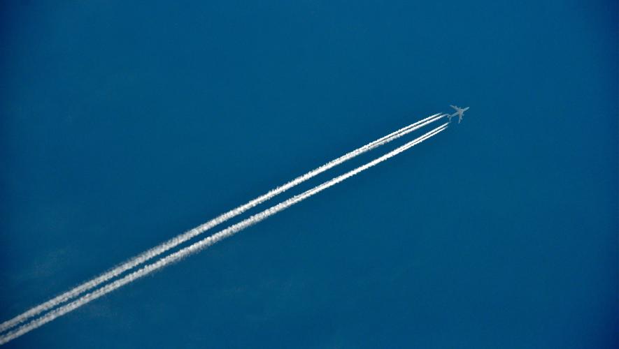 Jet plane with contrail