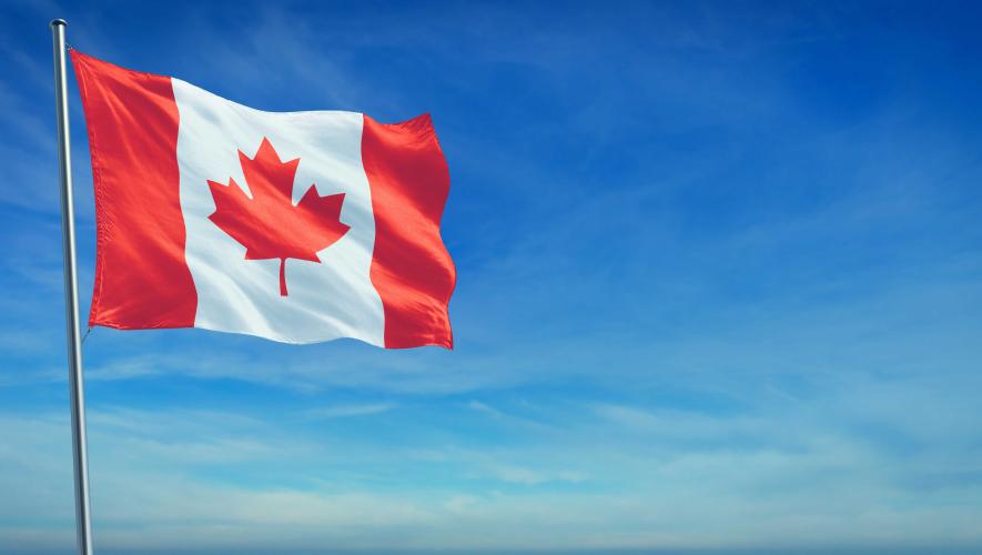 Canadian flag and sky
