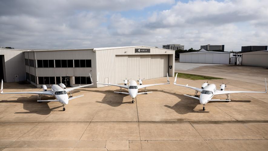 A trio of Beech Starships at AQRD's Addison Airport Facility