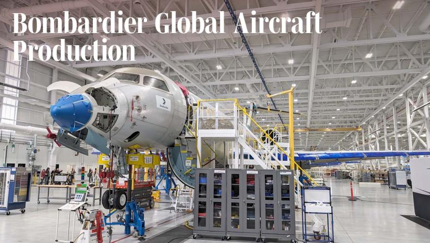 Bombardier Global 7500 on production line