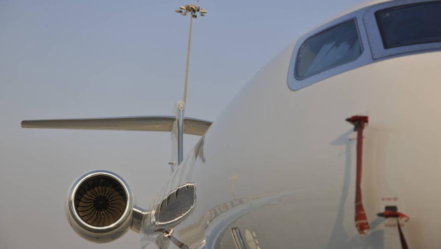 Partial image of a business jet