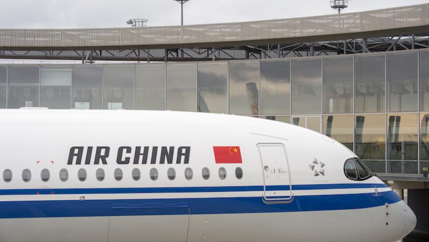 Air China A350 at airport terminal