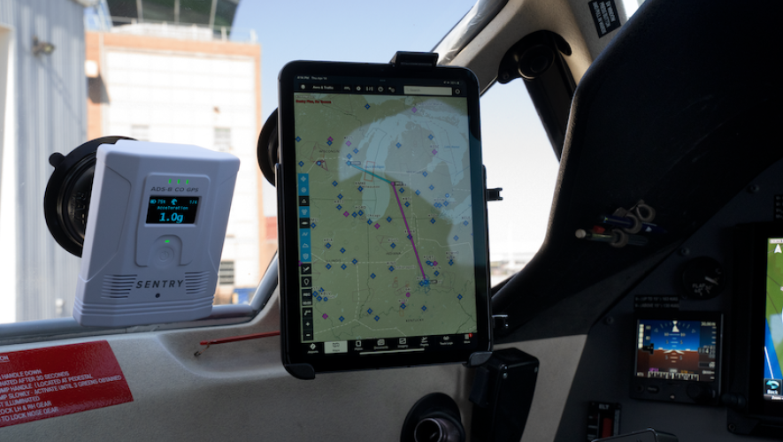 ForeFlight iPad app with Sentry Plus ADS-B receiver