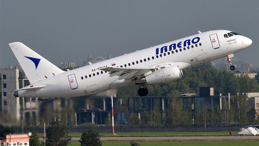 Superjet 100 aircraft operated by Russian airline IrAero