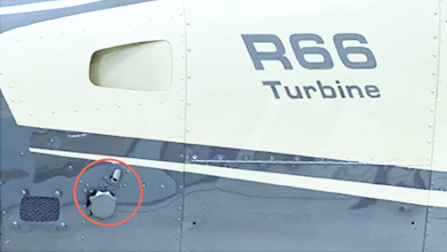 Pressure refueling system cap on Robinson R66 helicopter