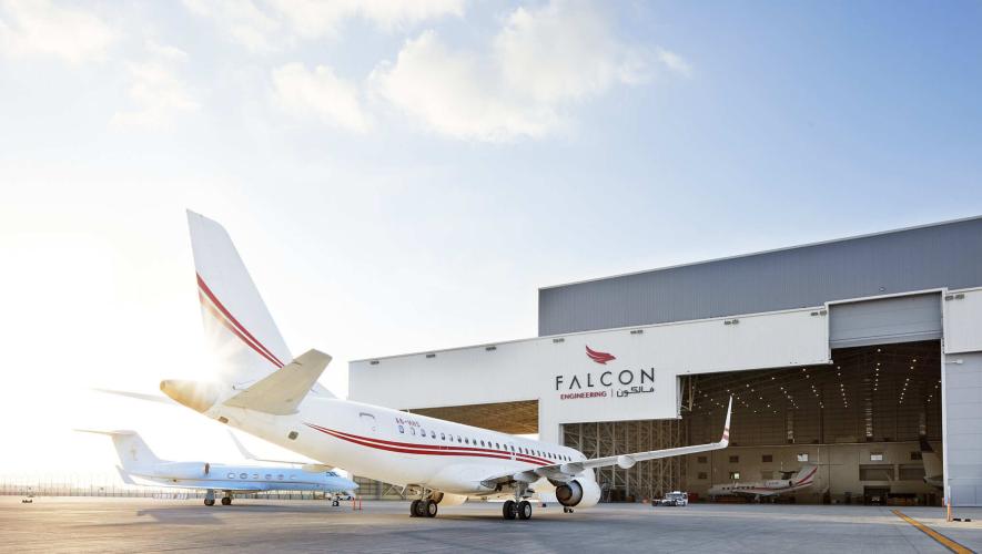 Lineage 1000 managed by Falcon Aviation at Al Bateen Executive Airport in Abu Dhabi 