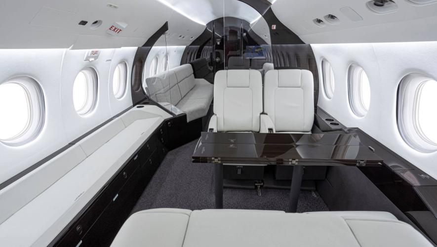 cabin of upgraded Falcon 900EX by Duncan Aviation