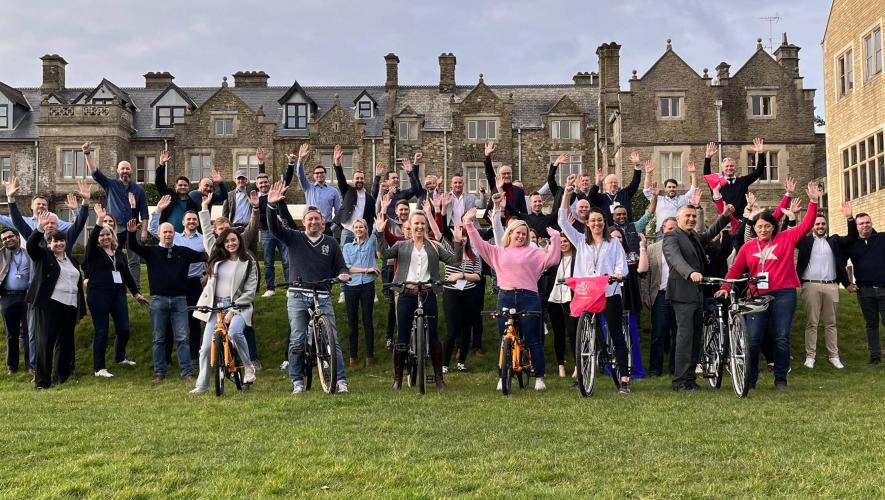 TAG Aviation employees and industry partners with bikes built for local charity