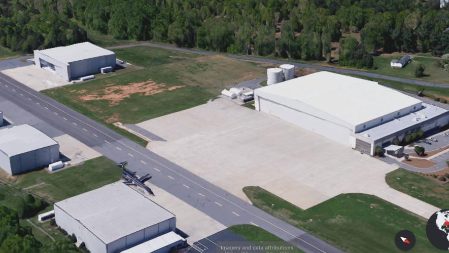 Aerial view of new Jet East facilities at Statesville Regional Airport