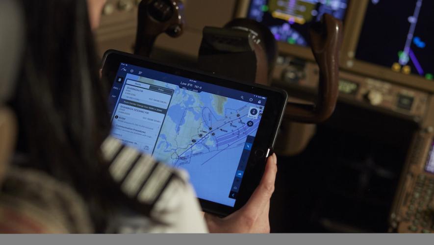 Users have downloaded the Jeppesen FliteDeck Pro charts and navigation app on more than 350,000 mobile devices. (Photo: Boeing Global Services)