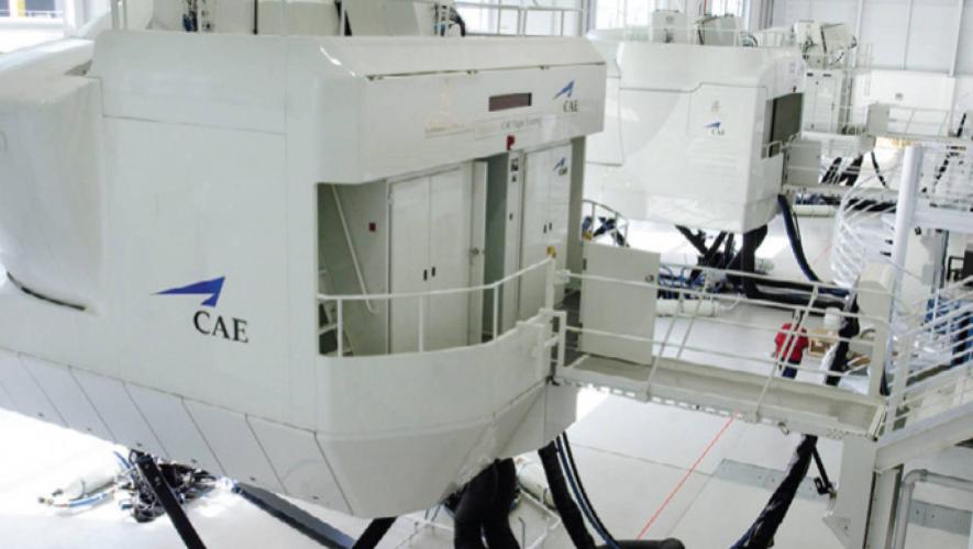 CAE flight simulators in training center