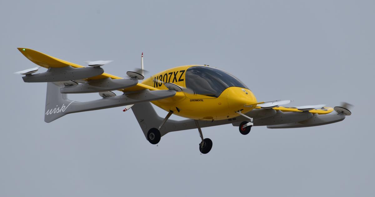 Wisk's Core eVTOL flying at EAA AirVenture Oshkosh 2023