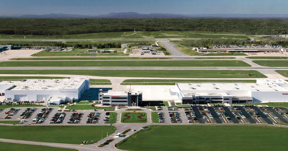 aerial view of Honda Aircraft’s manufacturing plant in Greensboro, North Carolina.
