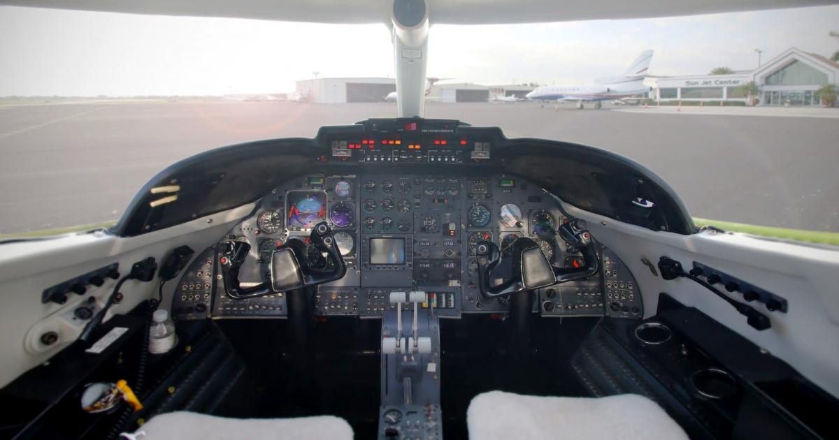 Learjet 35A cockpit photo