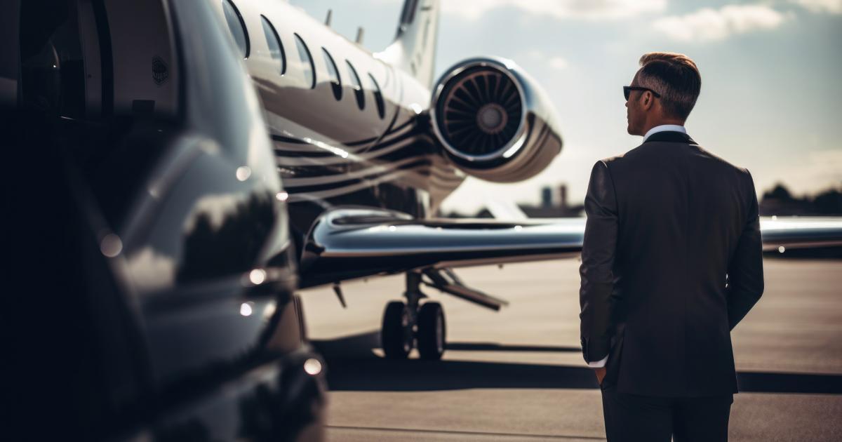 Man with business jet