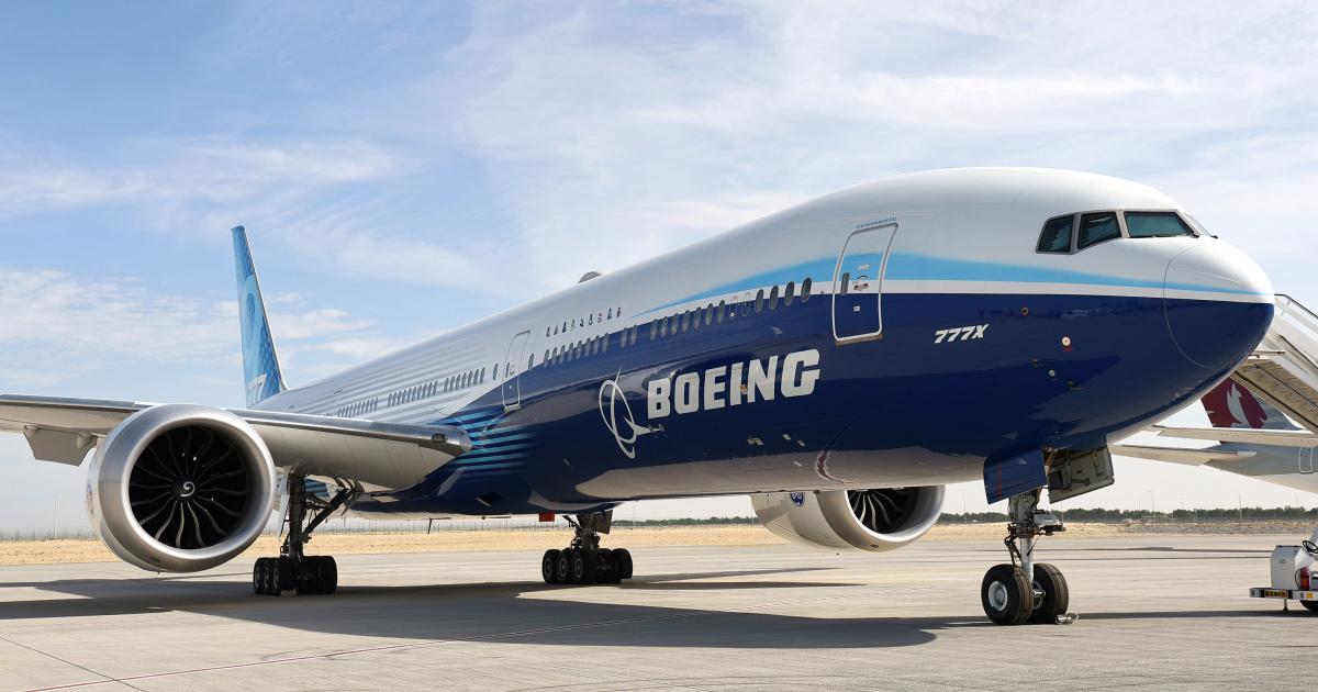 Boeing 777X at Dubai Airshow 2023
