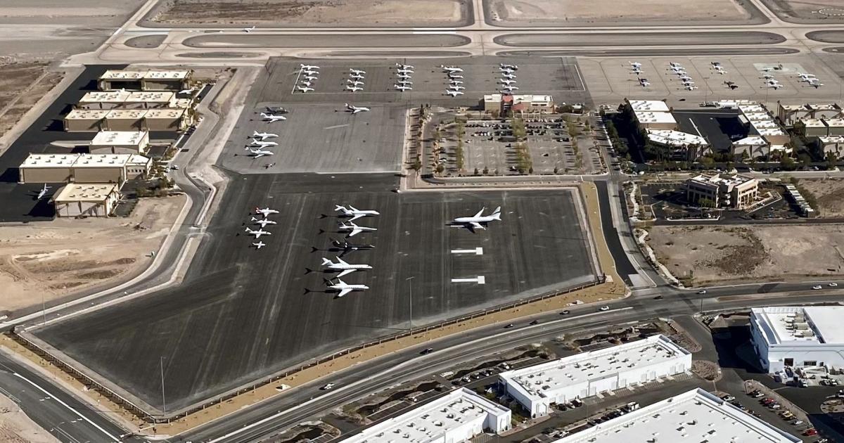 Aerial shot of Henderson Executive Airport