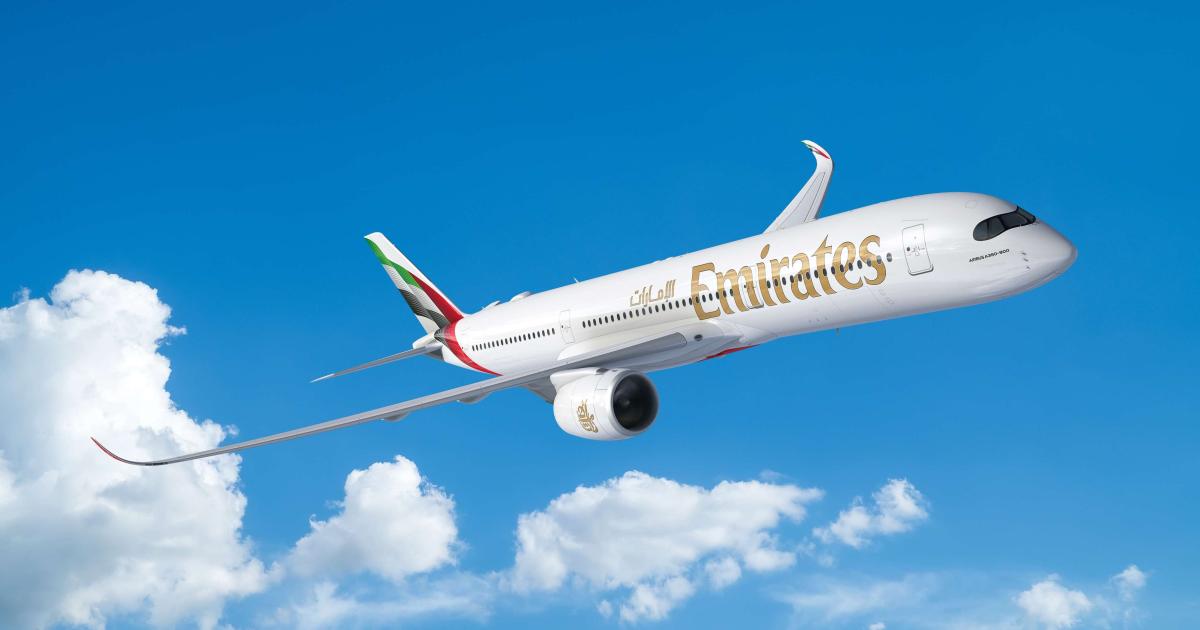 Emirates Airline's Airbus A350-900 aircraft