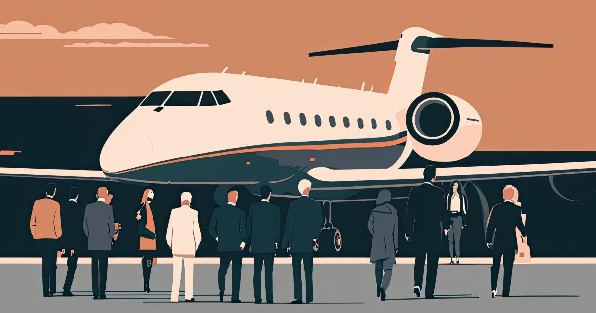 Illustration of Jet and business men