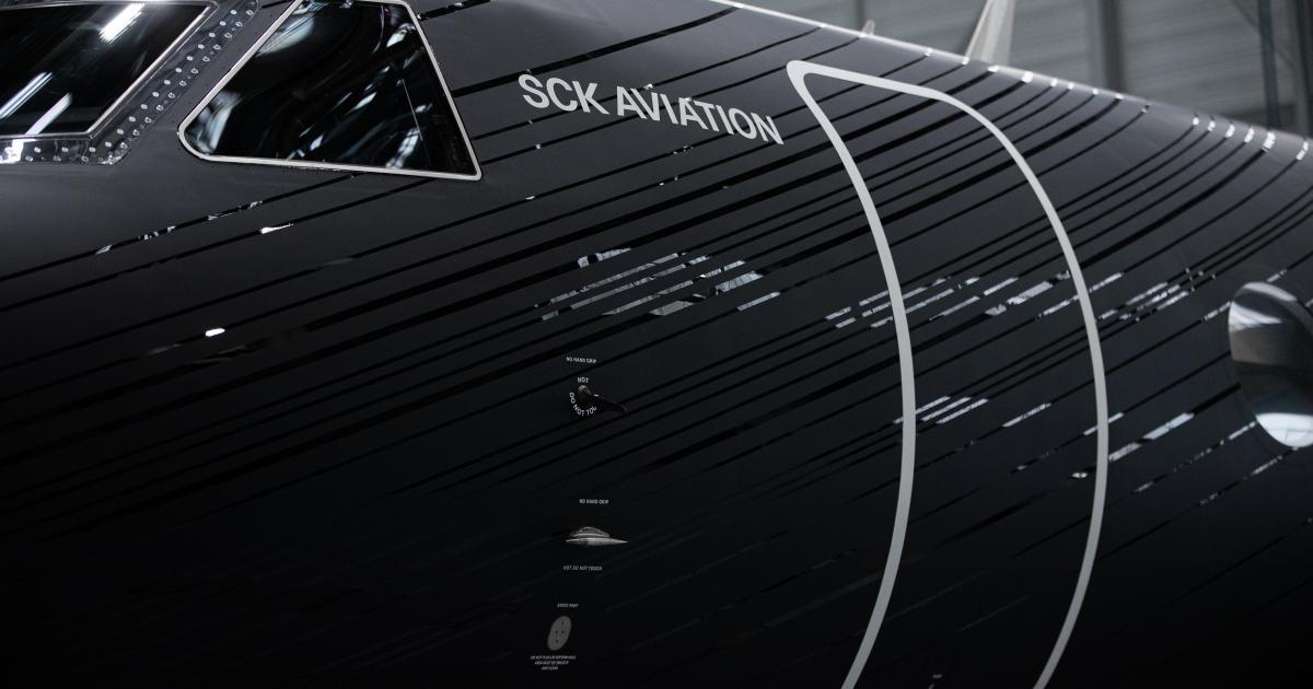 SCK Aviation Gulfstream G450 matte black paint