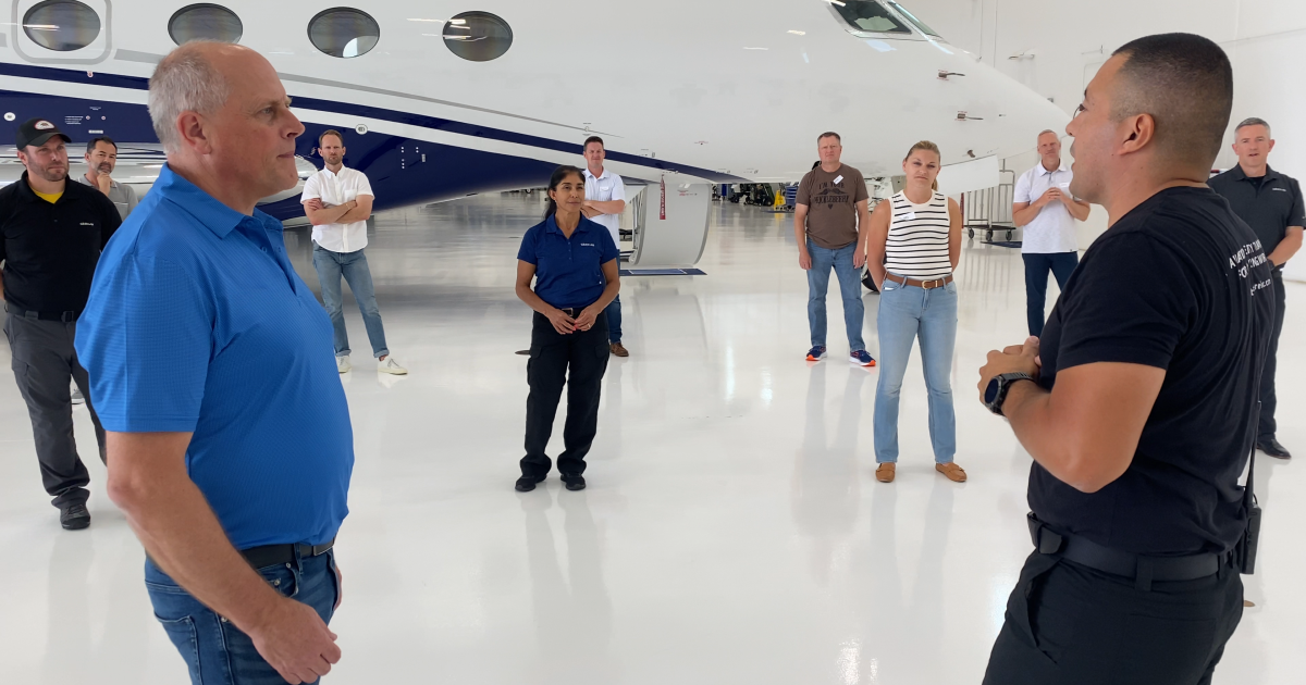 Aviation Secure training in aircraft hangar