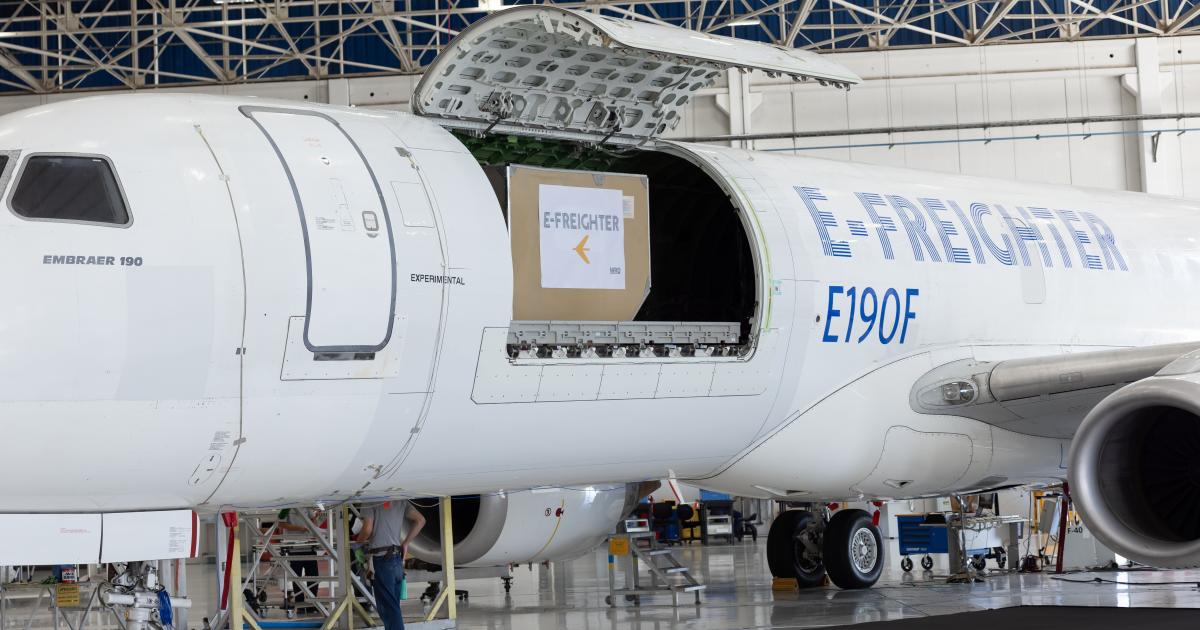 Embraer E-190 E-Jet with new cargo door conversion