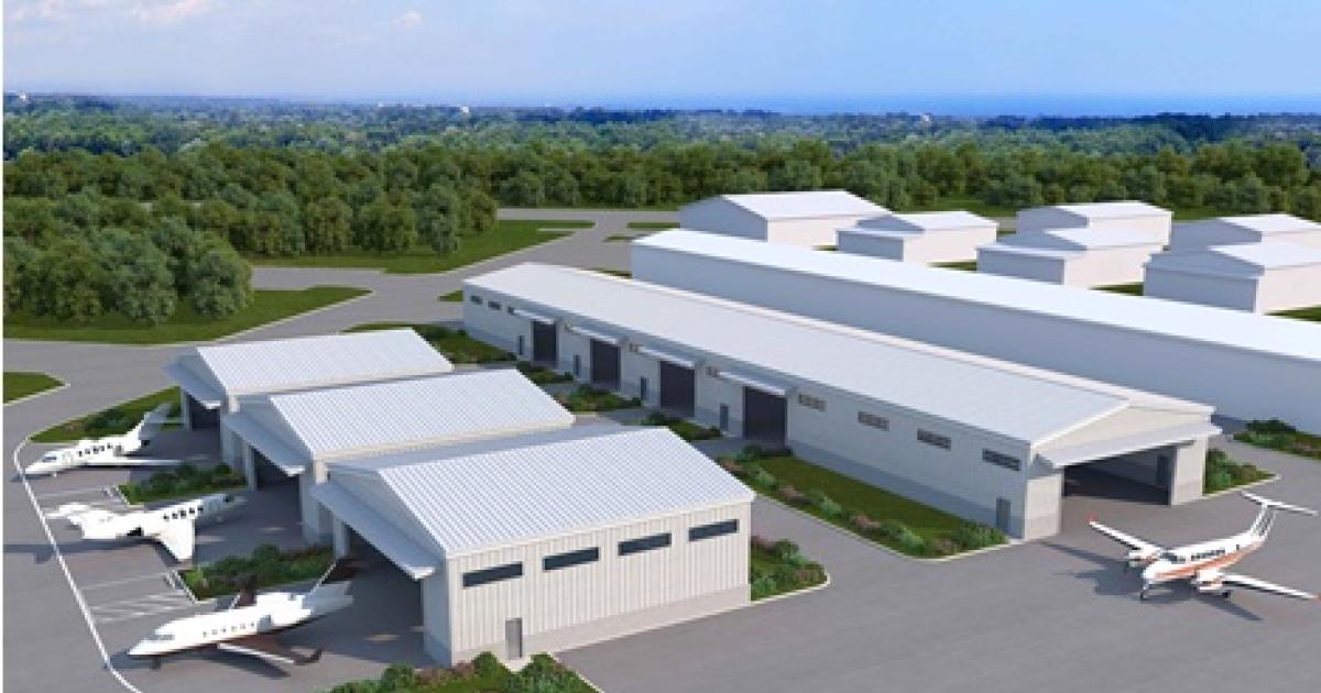 Artist rendering of new hangar complex at APP Jet Center KFPR