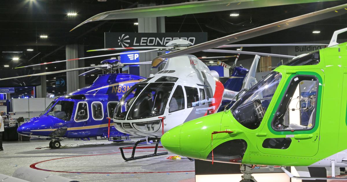 Helicopters in Heli-Expo static display