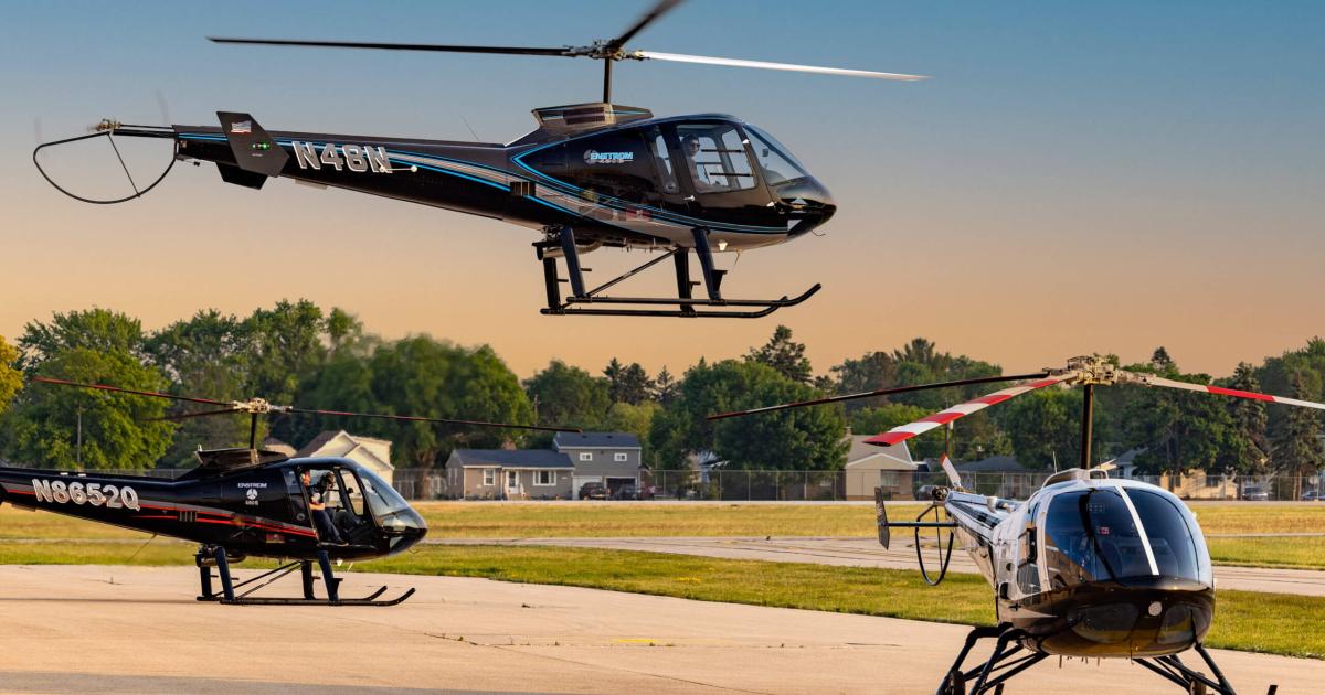 Enstrom helicopters on ramp