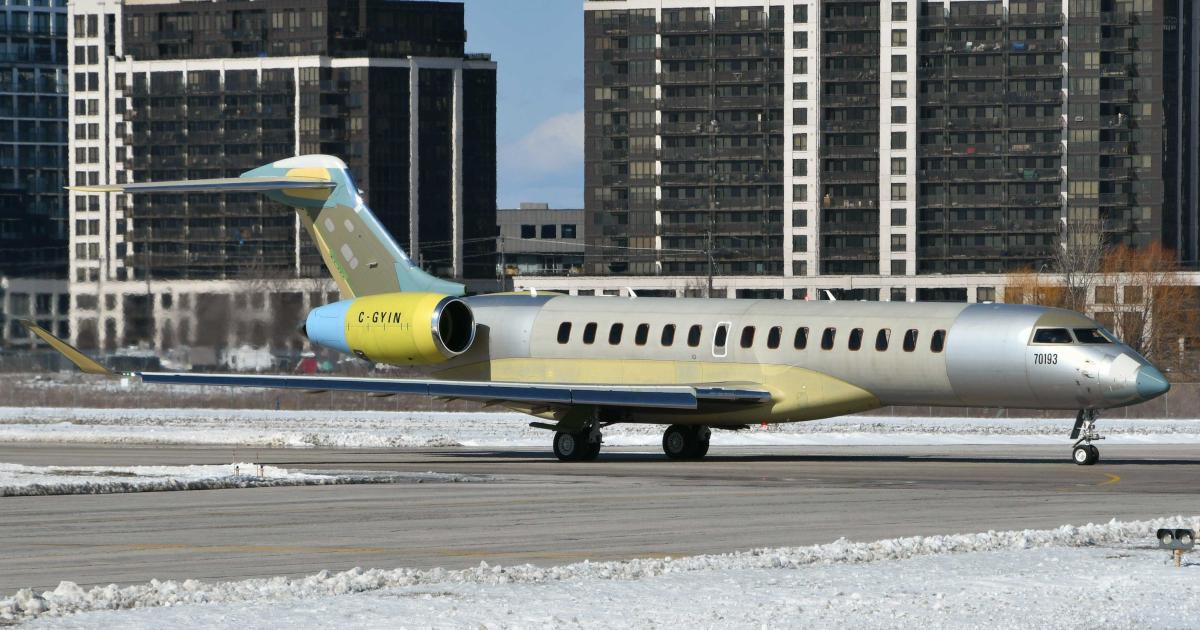 The last Bombardier Global 7500 leaving Downsview.
