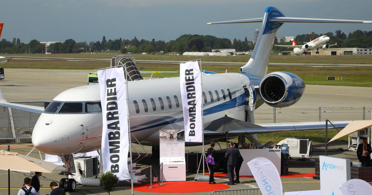 Bombardier at EBACE 2023 (Photo: David McIntosh/AIN)