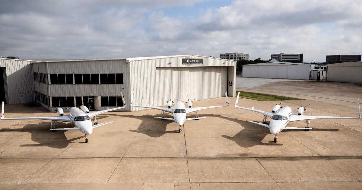 A trio of Beech Starships at AQRD's Addison Airport Facility