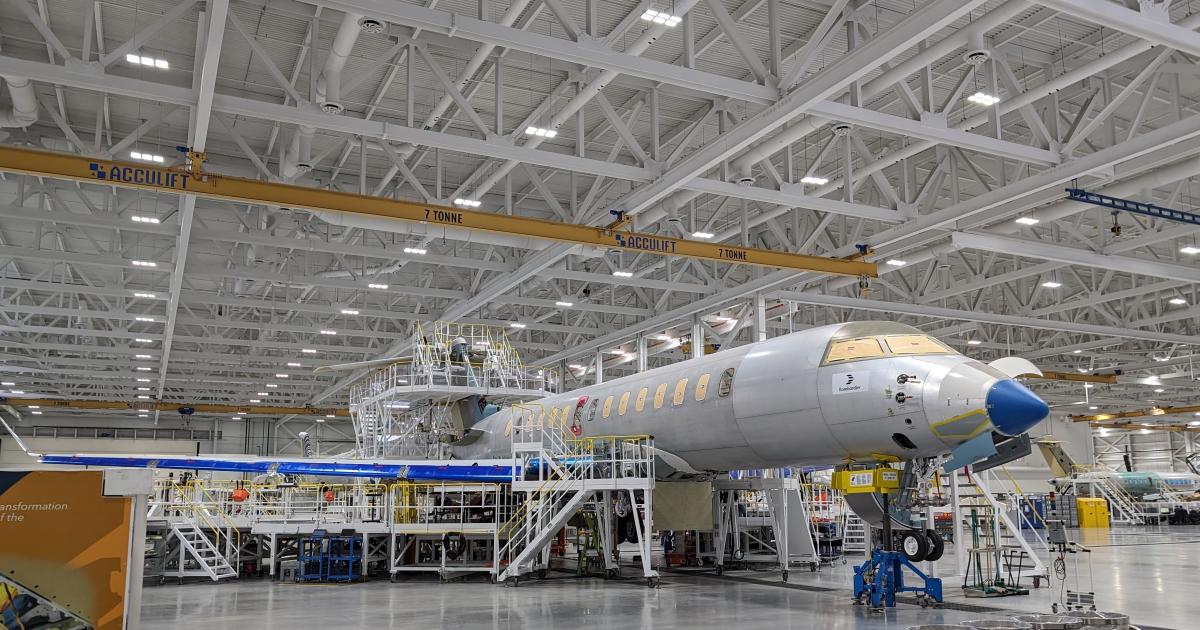 Bombardier Global 7500 in Toronto Pearson production facility (Photo: Ian Whelan)