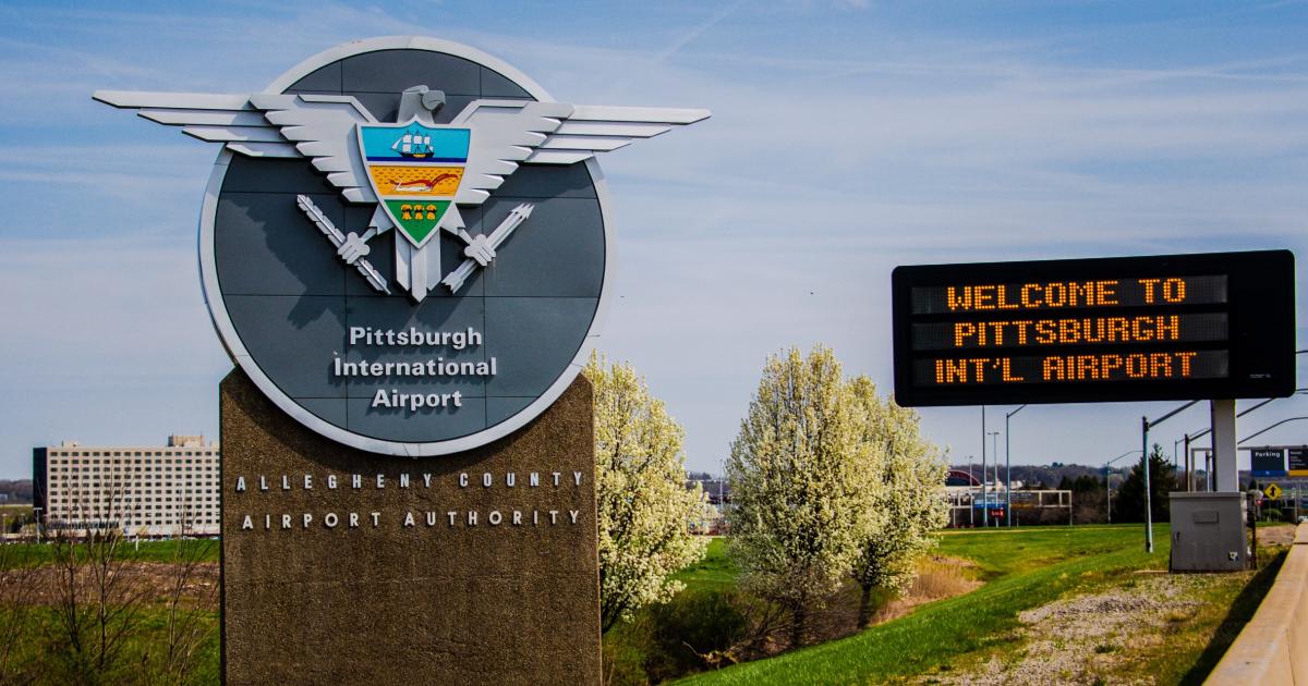Pittsburgh International Airport sign